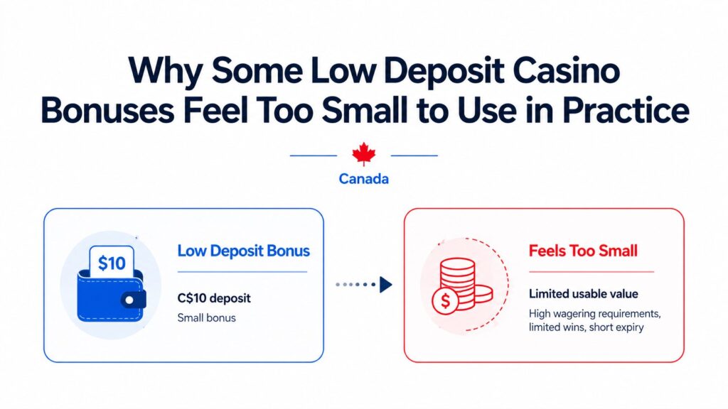 Low deposit casino bonus compared with limited practical value in Canada