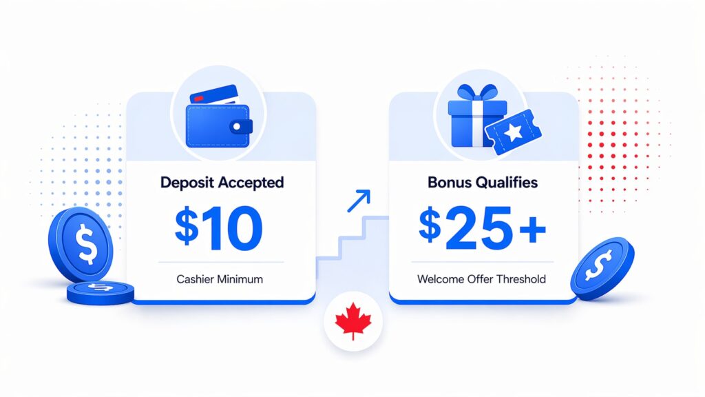 Casino deposit accepted versus bonus qualifying deposit in Canada
